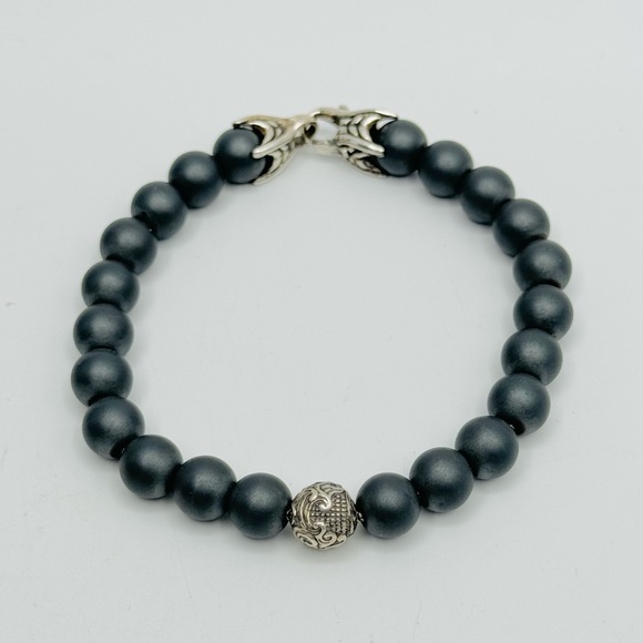 David Yurman Matte Hematite And Waves Spiritual Beads Bracelet - Picture 1 of 7